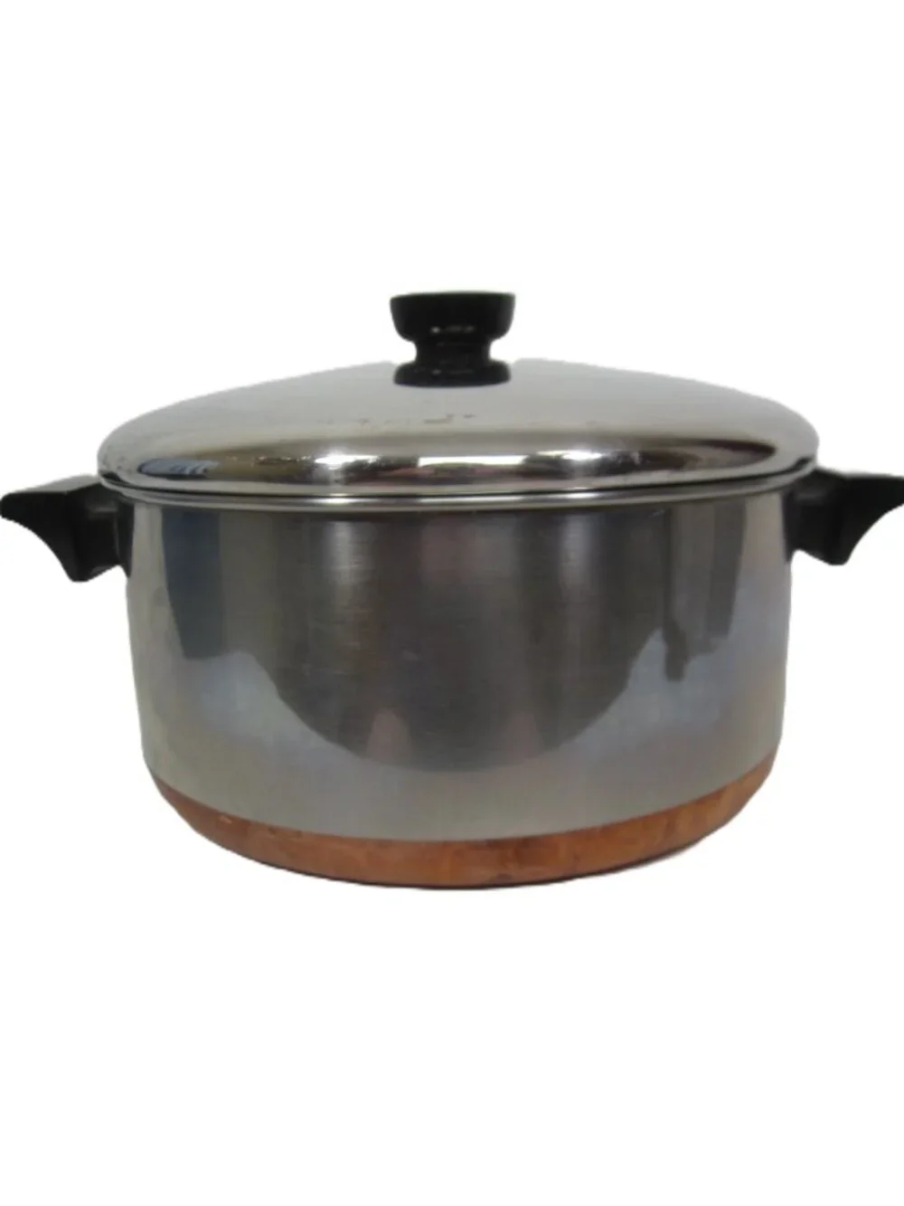 Revere Ware Copper Clad Soup Pan Stock Pot & Lid 4 1/2 Qt Quart Stainless Steel